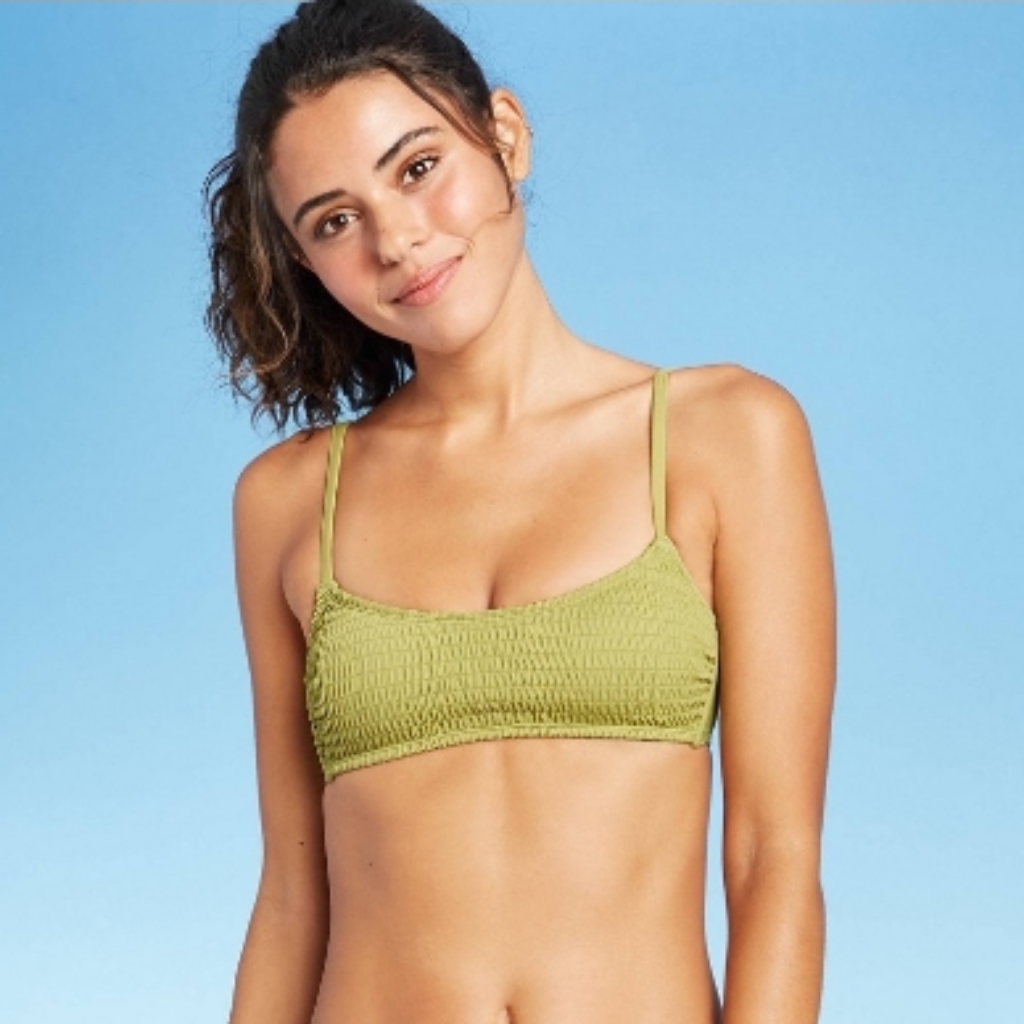 953 Xhilaration Olive Bikini Top